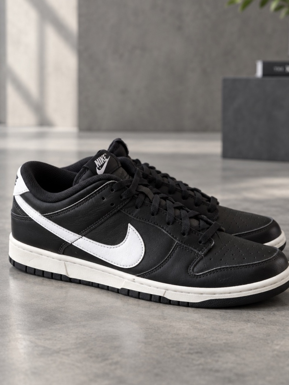 Nike Black and White Low-Top Skate Sneakers